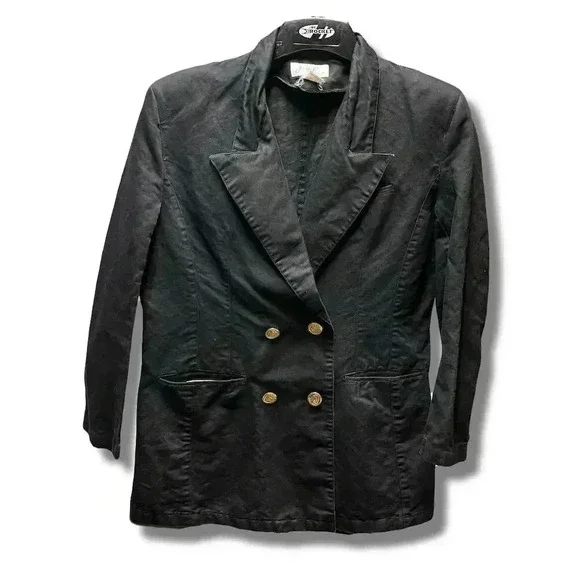 Jennifer Eden Women's Double Breasted Blazer Jacket Black Size 12 - Picture 2 of 7